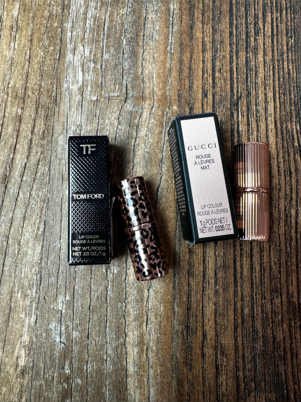 Tom Ford Lipstick in Leopard-Patterned Case with Rose Gold Accent